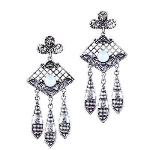 

Women's AAA Cubic Zirconia Drop Earrings Leaf Personalized Fashion Hypoallergenic Earrings Jewelry Silver For Gift Ceremony Stage
