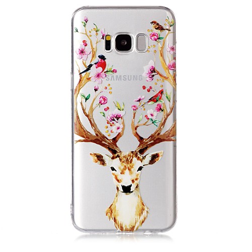 

Case For Samsung Galaxy S8 Plus / S8 / S7 edge Transparent / Pattern Back Cover Animal / Flower Soft TPU