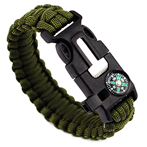 

Paracord Bracelet Survival Bracelet Whistle Tactical Adjustable Emergency Nylon Camping / Hiking Hunting Fishing Outdoor Travel GreenLime