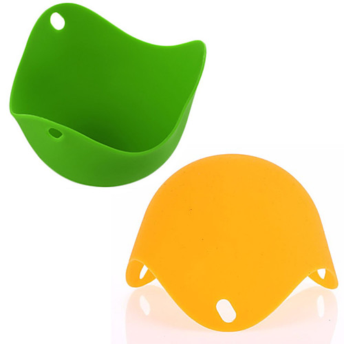 

2PCS Silicone Eco-friendly Egg Poacher Boiler Heat Resistant Poaching Pods Pan Mould Baking Cup Kitchen Cooking Tool Cookware Gadget Bakeware Utensils