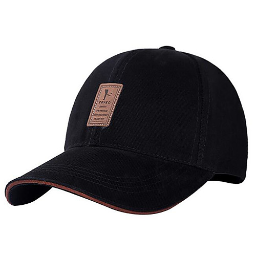 

Men's Hat Cotton Baseball Cap-Solid Colored Spring & Fall Black White Green