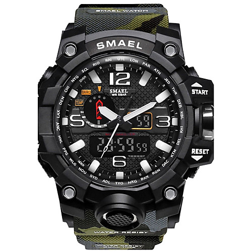 

SMAEL Men's Sport Watch Digital Watch Analog - Digital Water Resistant / Waterproof Stopwatch Noctilucent / Two Years / Silicone