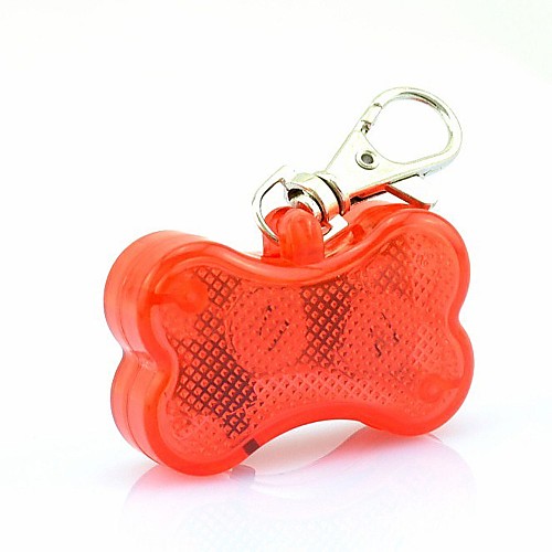 

Cat Dog Collar LED Lights Bone Plastic White Yellow