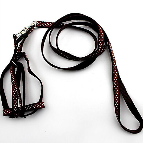 

Dog Harness Leash Adjustable Portable Safety Polka Dot Cartoon Nylon Small Dog Medium Dog Large Dog Purple Red