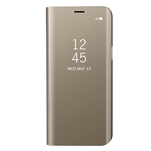 

Phone Case For Samsung Galaxy Full Body Case A3 A5 A7(2017) Plating Mirror Flip Solid Colored Hard Metal