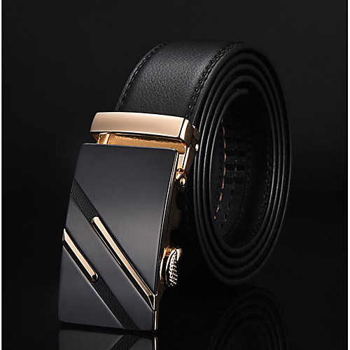 

Men's Waist Belt Genuine Leather Alloy Belt Solid Colored