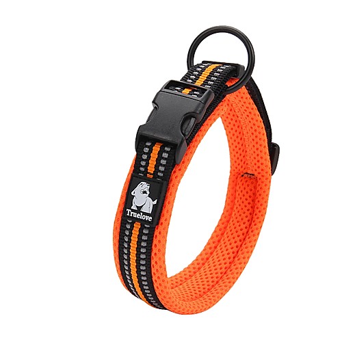 

Dog Collar Anti-Slip Reflective Adjustable Breathable Safety Solid Colored Polyester Net Nylon Black Yellow Fuchsia Blue Orange