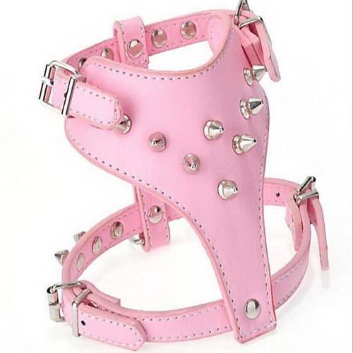 

Cat Dog Collar Adjustable Solid Colored PU Leather Black Red Pink