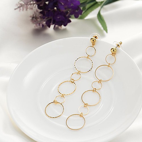 

Women's Drop Earrings Circular Dangling Pendant Classic Circle Fashion Earrings Jewelry Gold / Silver For Christmas Wedding Party Special Occasion Anniversary Birthday