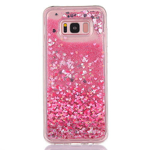 

Case For Samsung Galaxy S8 Plus / S8 / S7 edge Flowing Liquid / Transparent / Pattern Back Cover Heart / Glitter Shine Soft TPU