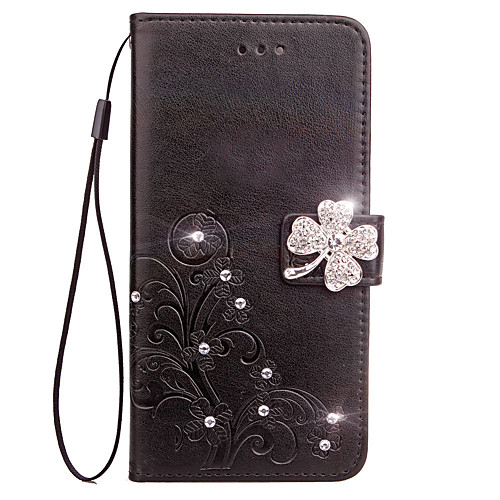 

Case For Samsung Galaxy S6 edge / S6 / S5 Wallet / Card Holder / Rhinestone Full Body Cases Flower Hard PU Leather