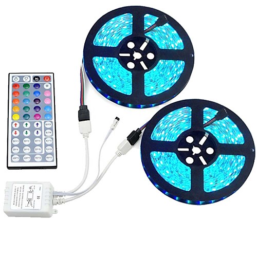 

10m Light Sets 600 LEDs RGB Remote Control / RC Cuttable Dimmable 12 V / Linkable / Self-adhesive / Color-Changing / IP44