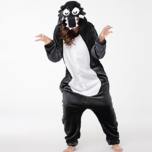 

Adults' Kigurumi Pajamas Wolf Onesie Pajamas Flannel Fabric Gray Cosplay For Men and Women Animal Sleepwear Cartoon Festival / Holiday Costumes