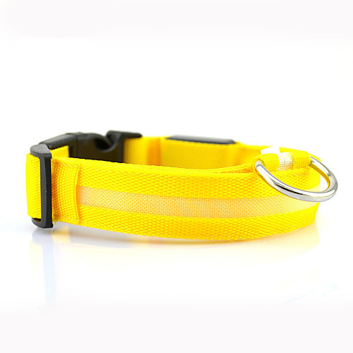 

Dog Collar Light Up Collar LED Lights Stripes Polyester Yellow Red Pink Orange Green