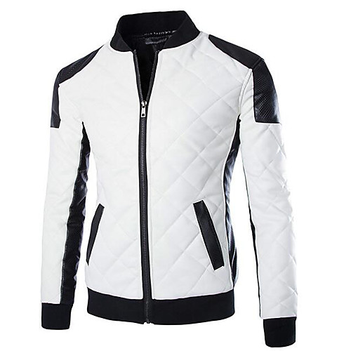 

Men's Padded Daily Winter Regular Coat Regular Fit Punk & Gothic Jacket Long Sleeve Solid Colored Classic Style White Black / Plus Size / Color Block / Plus Size