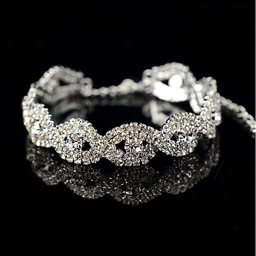 

Women's Tennis Bracelet Flower Gray Pearl Bracelet Jewelry Silver For Wedding Party Engagement Gift Daily Ceremony