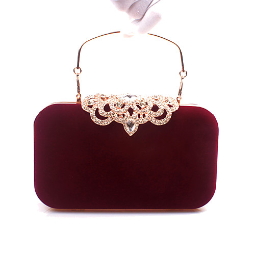 

Women's Bags Velvet Evening Bag Rhinestone Party Wedding Event / Party Evening Bag Wedding Bags Handbags Black Blue Purple Red