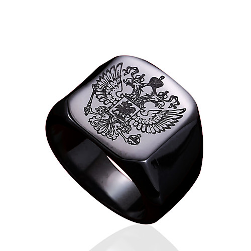 

Ring Silver Gold Black Stainless Steel Titanium Steel family crest Personalized Fashion Military 7 8 9 10 11 / Men's