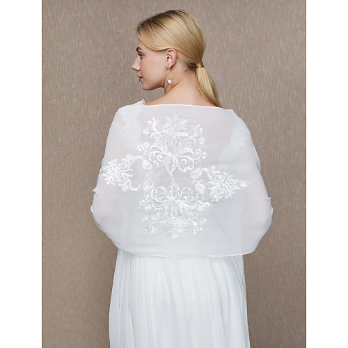 

Shawls Chiffon Wedding / Party / Evening Women's Wrap With Appliques