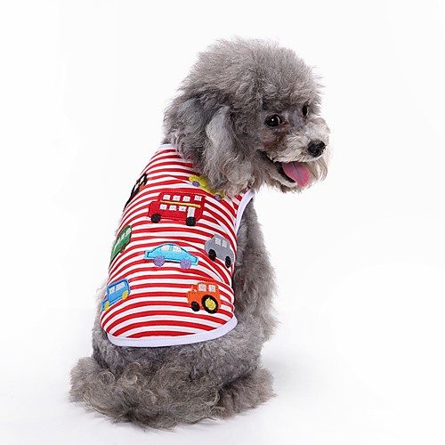 

Dog Shirt / T-Shirt Vest Dog Clothes Red Costume Cotton Geometic Party Birthday Casual / Daily XS S M L XL