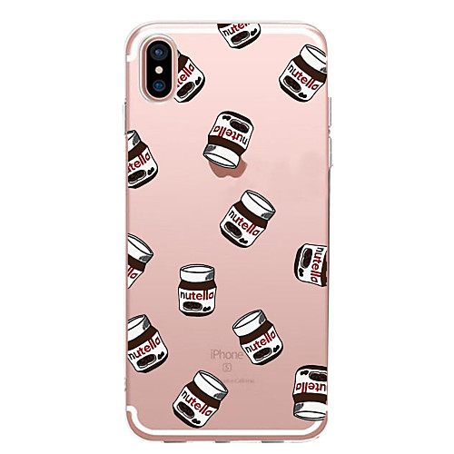 

Case For Apple iPhone X / iPhone 8 Plus / iPhone 8 Transparent / Pattern Back Cover Food Soft TPU