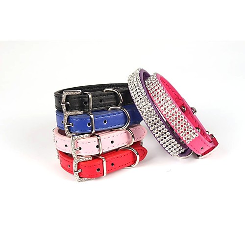 

Dog Collar Strobe / Flashing Flower / Floral PU Leather Black Purple Red Fuchsia Blue