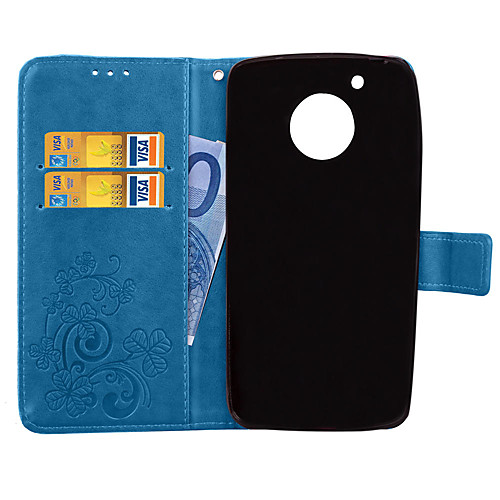 

Кейс для Назначение Motorola Кошелек / Бумажник для карт / со стендом Чехол Однотонный Твердый Кожа PU для Мото G5 Plus / Moto G5