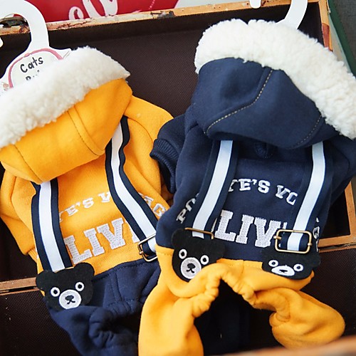 

Dog Jumpsuit British Casual / Daily Dog Clothes Puppy Clothes Dog Outfits Yellow Blue Costume for Girl and Boy Dog Cotton XXS XS S M L