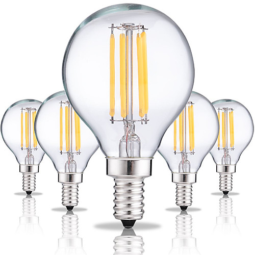 

5pcs 4 W LED Filament Bulbs 360 lm E14 G45 4 LED Beads COB Decorative Warm White Cold White 220-240 V / RoHS