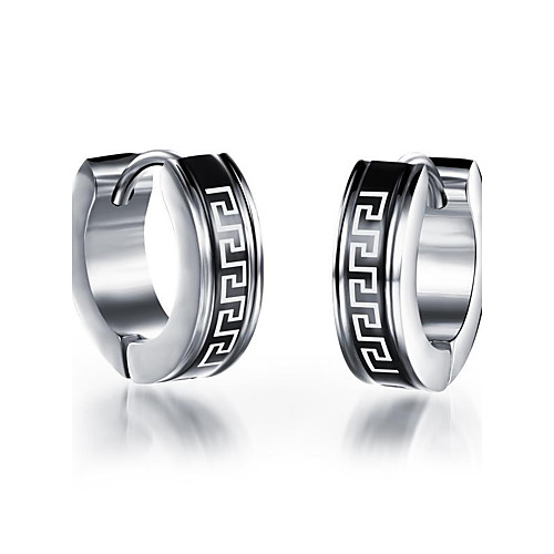 

Men's Stud Earrings Rock Fashion Titanium Steel Earrings Jewelry Silver For Daily Casual