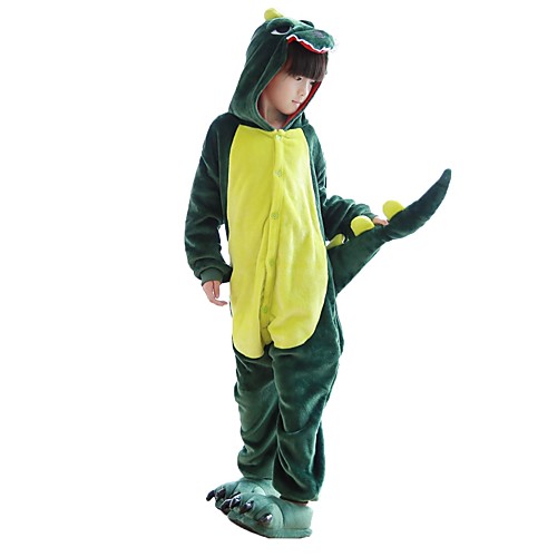 

Kid's Kigurumi Pajamas Dragon Dinosaur Onesie Pajamas Flannel Fabric Pink / Green Cosplay For Boys and Girls Animal Sleepwear Cartoon Festival / Holiday Costumes / Leotard / Onesie