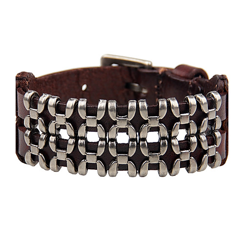 

Women's Men's Chain Bracelet Leather Bracelet Rock Leather Bracelet Jewelry Red / Orange / Black For Stage Going out