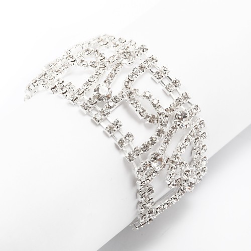 

Women's Chain Bracelet Fashion Rhinestone Bracelet Jewelry Silver For Party Daily