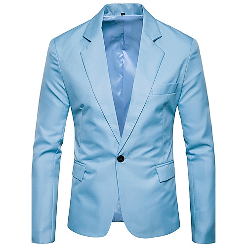 

Men's Blazer Daily Fall Winter Regular Coat Slim Business Streetwear Jacket Long Sleeve Solid Colored Blue Army Green / Wool / Business Casual