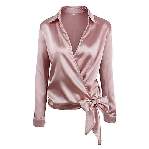 

Women's Shirt Solid Colored Long Sleeve Daily Tops Streetwear Blushing Pink