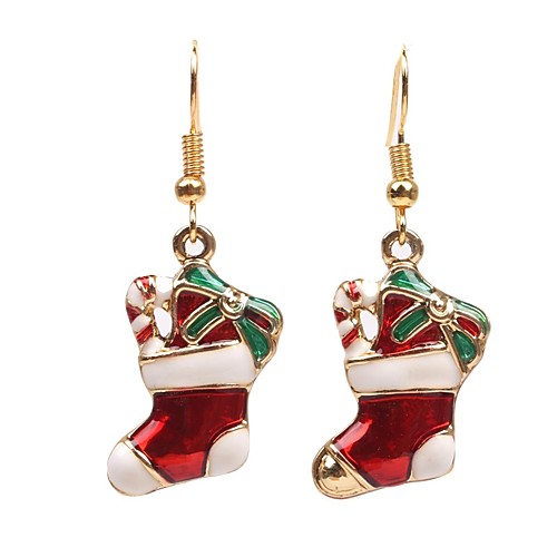 

Men's Women's Synthetic Diamond Drop Earrings Geometrical Fashion Earrings Jewelry Red For Christmas Daily