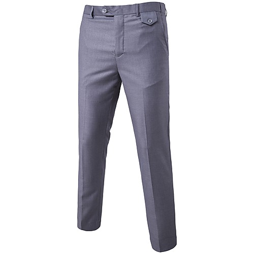 

Men's Work Dress Pants Business Pants Solid Colored Full Length Formal Style Black Purple Wine Fuchsia Royal Blue