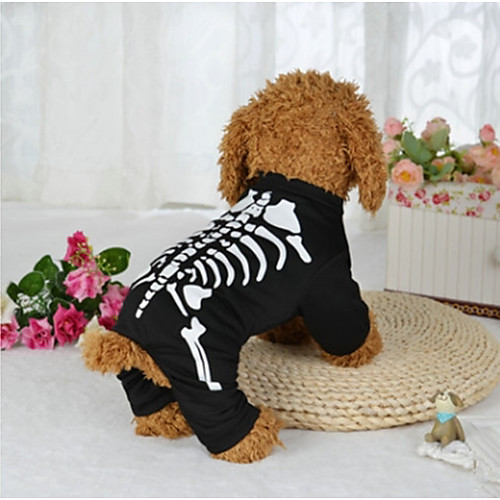 

Dog Costume Skull Halloween Winter Dog Clothes Puppy Clothes Dog Outfits Black Costume for Girl and Boy Dog Terylene S M L
