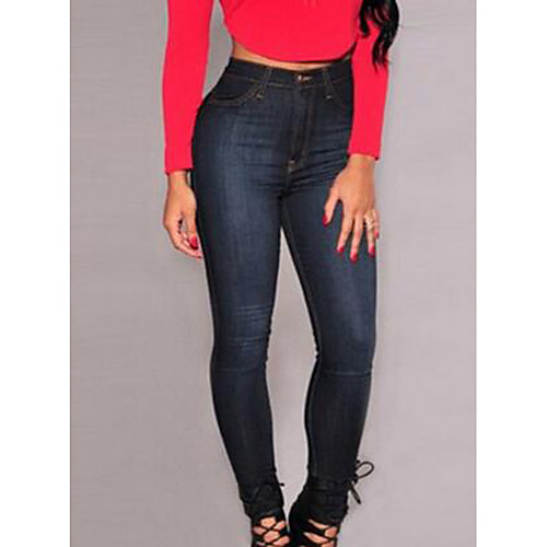 

Women's Daily Skinny Slim Jeans Pants - Solid Colored Blue S / M / L / Sexy