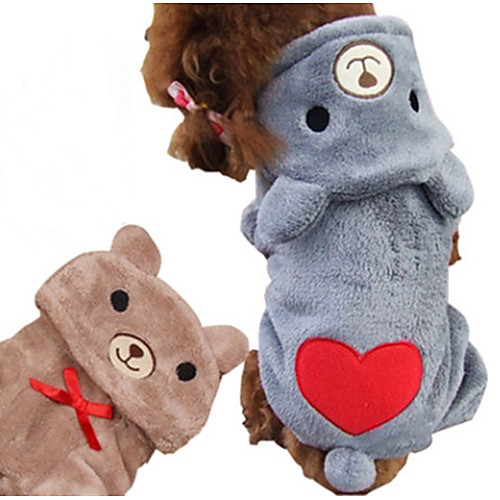 

Dog Costume Dog Clothes Cartoon Gray Brown Plush Fabric Costume For Spring & Fall Winter Casual / Daily