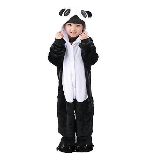 

Kid's Kigurumi Pajamas Panda Onesie Pajamas Flannel Fabric Black / White Cosplay For Boys and Girls Animal Sleepwear Cartoon Festival / Holiday Costumes / Leotard / Onesie