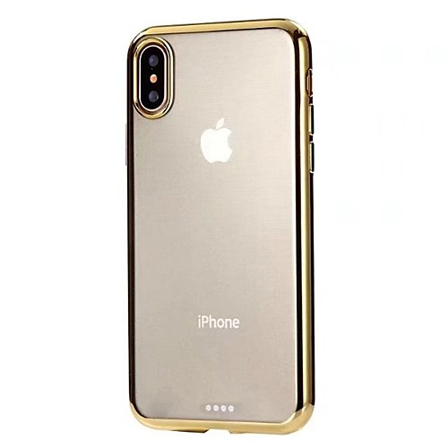 

Phone Case For Apple iPhone X Back Cover iPhone X iPhone 8 Plus iPhone 8 Plating Transparent Solid Colored Soft TPU