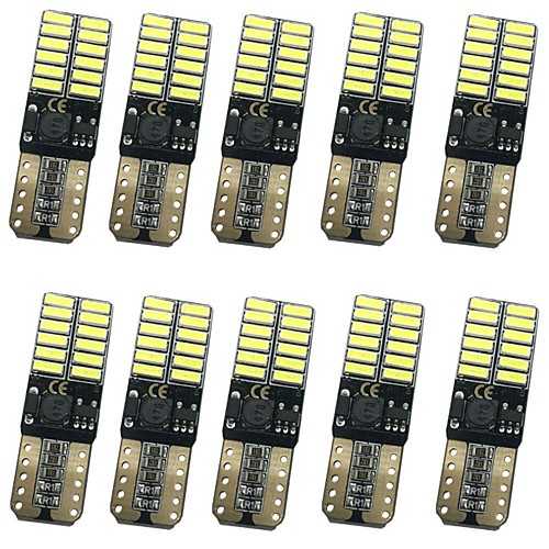 

10pcs T10 Car Light Bulbs 12W SMD 4014 1000lm 24 Exterior Lights For universal All Models All years