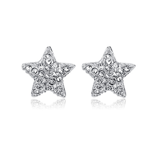 

Women's Crystal AAA Cubic Zirconia Stud Earrings Star Ladies Personalized Fashion Punk Cross Cute Cubic Zirconia Silver Plated Earrings Jewelry Silver For Party Daily Evening Party Graduation Date