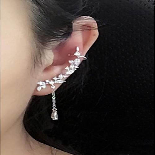 

Women's Crystal Stud Earrings Mismatch Earrings Ear Climbers cuff Ladies Personalized Fashion Elegant everyday Sterling Silver Crystal Earrings Jewelry Silver For Wedding Casual Masquerade Engagement