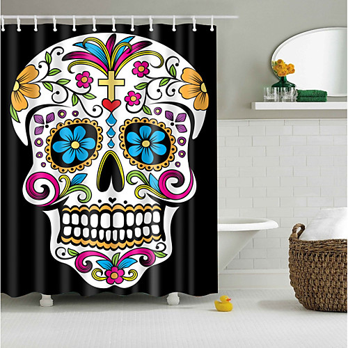 

Shower Curtains & Hooks Polyester Skull Hand Made 72 Inch