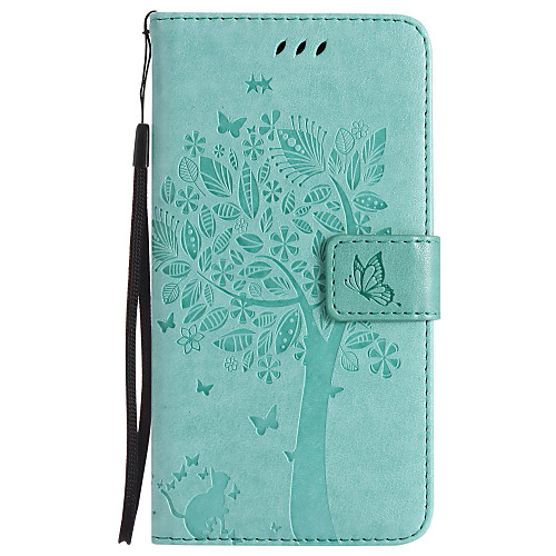 

Case For ZTE ZTE AXON 7 Wallet / Card Holder / with Stand Full Body Cases Cat / Tree Hard PU Leather