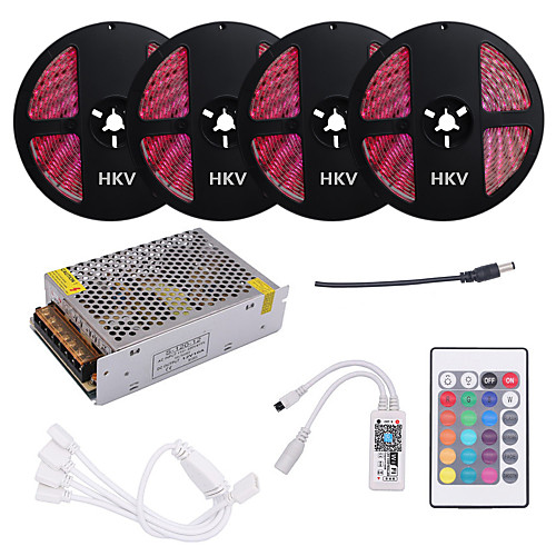 

1Set 20M(4x5m) 240W RGB LED Strip 5050 SMD Waterproof 20A Transformer AC 110/220V IP65 Flexible Light DC 12V Strip Lamp Wifi Led Controller Power