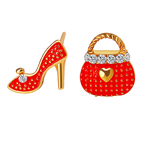 

Women's Mismatch Earrings Mismatched Ladies Personalized Rhinestone Earrings Jewelry Red / Green / Pink For Daily Casual