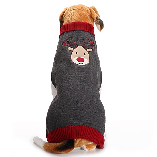 

Dog Coat Sweater Puppy Clothes Reindeer Fashion Holiday Casual / Daily Wedding Bodysuits Outdoor Winter Dog Clothes Puppy Clothes Dog Outfits Gray Costume for Girl and Boy Dog Acrylic Fibers XXS XS S